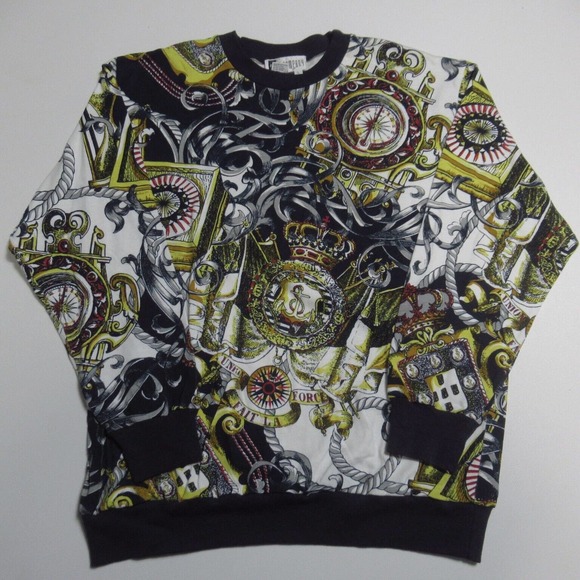 Vintage SK & Company Sweatshirt Rope Crown Chains All Over Print Street Wear - Picture 2 of 4